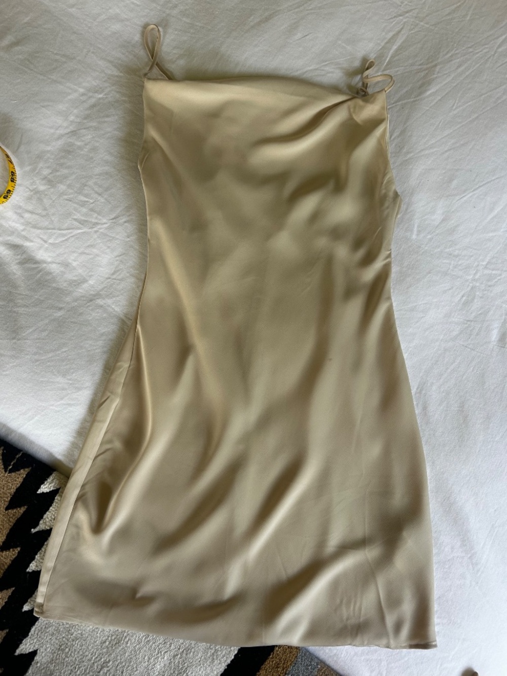 urban outfitters champagne satin slip dress cowl neck size m - Picture 3 of 12